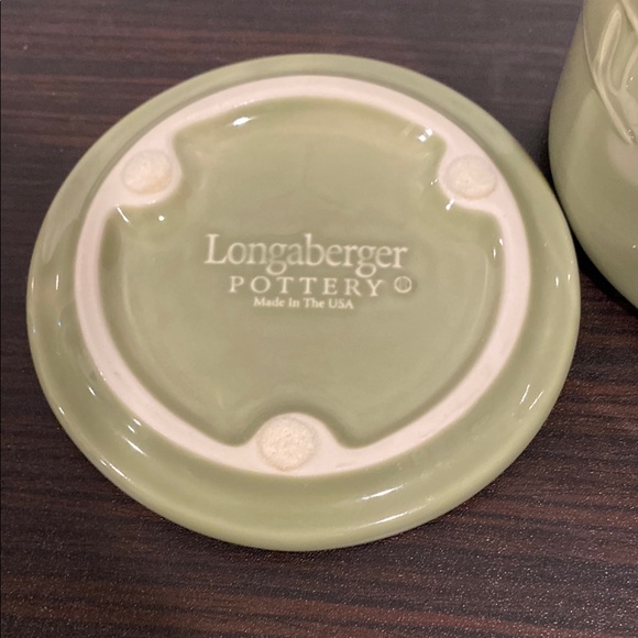 Green Ceramic Storage Jar Longaberger pottery - Picture 2 of 3